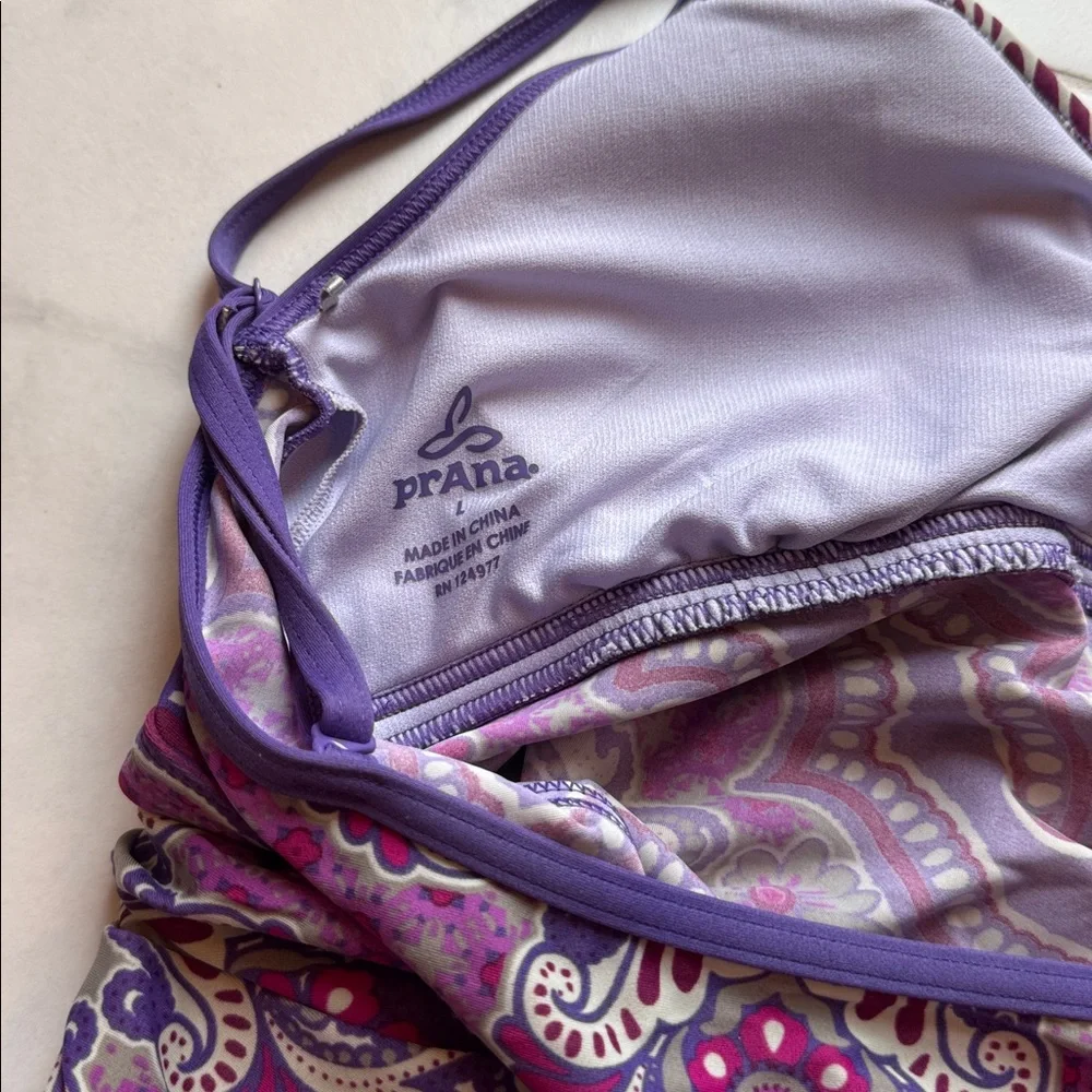 Prana purple Moorea Tankini Top Womens Large - Picture 3 of 3